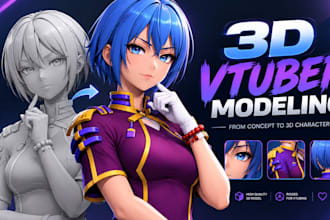 create 3d models for your youtube, vtuber design
