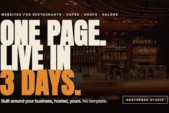 build a one page website for your restaurant, cafe or shop