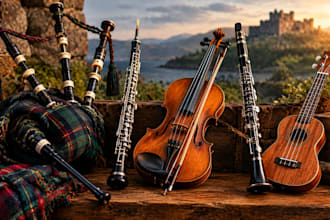 add authentic bagpipe, oboe, fiddle, clarinet and ukulele to your song