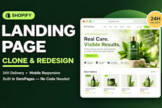 redesign, copy or clone shopify landing page in gempages
