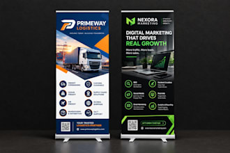 design roll up banner, retractable banner, pull up banner, or roller banner