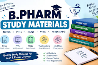 create customized b pharm notes and ppts and study materials