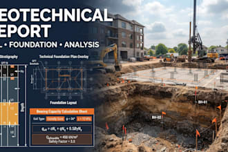 prepare geotechnical report, soil analysis and foundation design