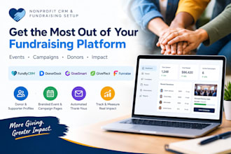 fundlycrm, donordock, givesmart, giveffect and funraise nonprofit CRM setup