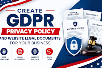 prepare gdpr privacy policy and website legal documents for businesses