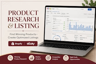 do product research and listing for shopify and ebay