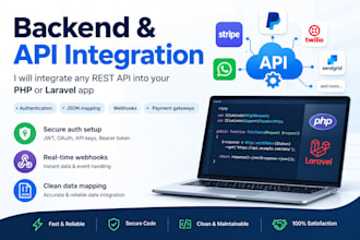 do rest API integration for your PHP or laravel backend