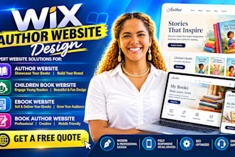 build wix book author website children book website ebook website author website