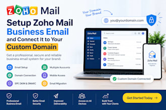 setup zoho mail business email and connect it to your custom domain