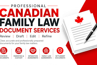 review and draft canadian family law documents