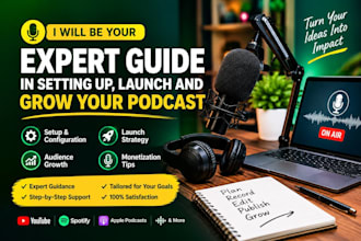 be your expert guide in setting up, launch and grow your podcast