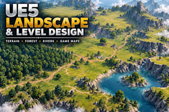 unreal engine 5 landscape terrain game environment, level design map ue5 vormac