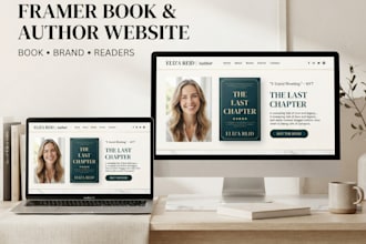 design a framer book and author website