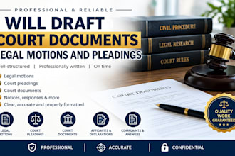 draft court documents legal motions and pleadings