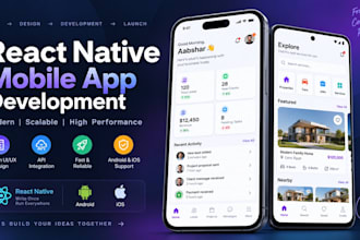 develop a react native mobile app for android and ios