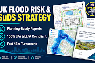 uk planning permission drainage strategy suds report and flood risk management