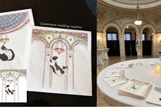 create custom pet illustrations for your wedding