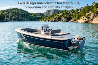 design small electric boats with hull, propulsion and stability analysis