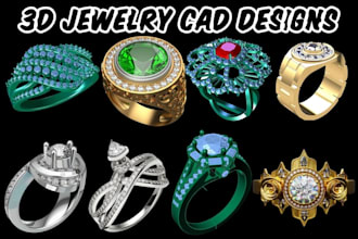 create custom 3d jewelry cad design modeling and rendering