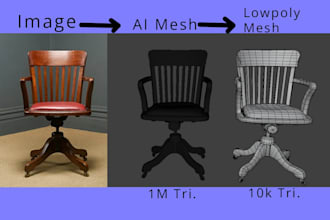 generate, remesh and texture 3d ai models for games or print