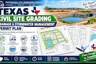 design texas civil site grading drainage and stormwater management permit plan