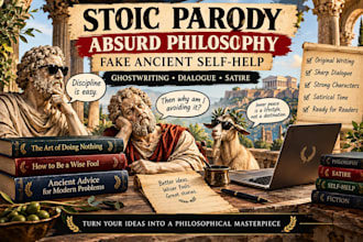 ghostwrite stoicism parody fake absurd ancient selfhelp dialogue philosophy book