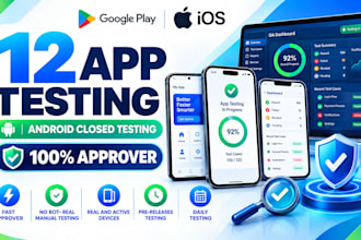 provide 20 testers for mobile app testing, testers for android and ios testing