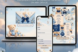 design a custom invitation website of babyshower, wedding or events