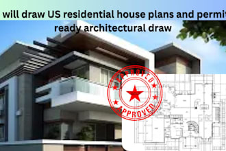 draw US residential house plans and permit ready architectural drawings