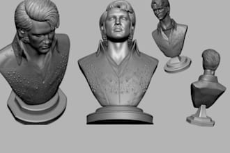 create 3d bust sculpting model zbrush sculpting stl file for 3d printing