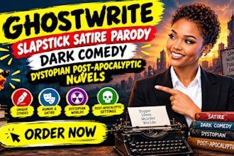 ghostwrite slapstick satire parody dark comedy dystopian post apocalyptic novels