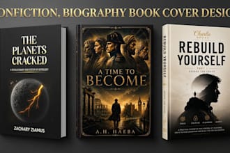 design nonfiction book cover, biography and kdp history book covers