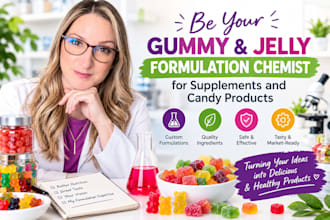 do food formulation, beverage, and vitamin gummies recipe development