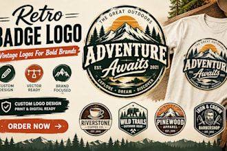 hipster logo, create retro vintage badge for business, company and outdoor