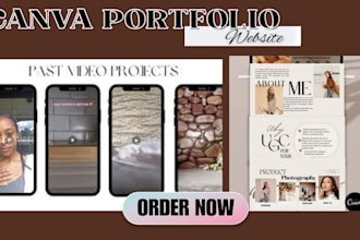 create modern ugc canva portfolio website for creator