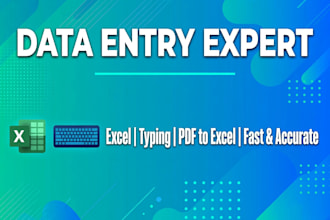 do data entry, virtual assistant, excel and google sheets work