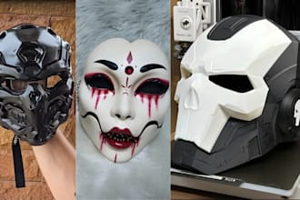 sculpt 3d mask 3d helmet cosplay mask cosplay armor 3d print and paint mask