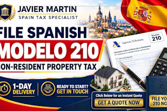file spanish modelo 210, non resident property tax with accurate tax calculation