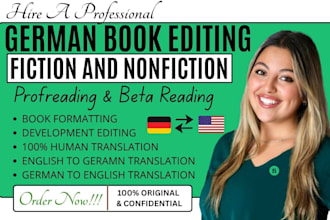 proofread german romance novel copy, edit german text, fantasy book and romance