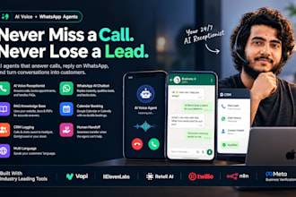 build an ai voice receptionist and whatsapp, twilio ai chatbot