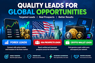 provide forex leads, usa prospects leads, crypto wallet leads