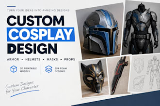 design custom cosplay armor eva foam props masks and 3d printable helmets