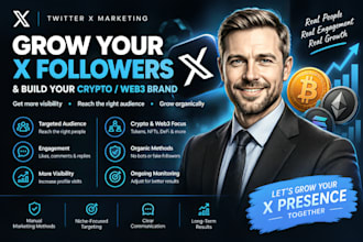 do organic growth twitter x followers and crypto promotion