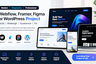 design redesign or fix a responsive webflow framer figma wordpress website