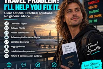 fix your travel problem or flight disruption