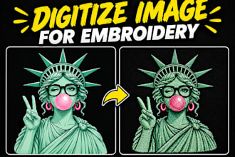 do logo embroidery, digitize image for embroidery in 1 hour