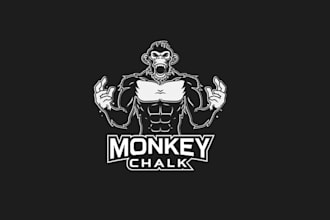 design new powerful fitness grip chalk logo