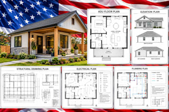 california texas ny adu permit plans, structural plans, deck, garage, mep plans
