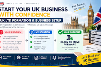 register your UK ltd company, handle formation, vat, utr and eori