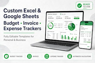 create editable excel google sheets budget invoice expense tracker templates
